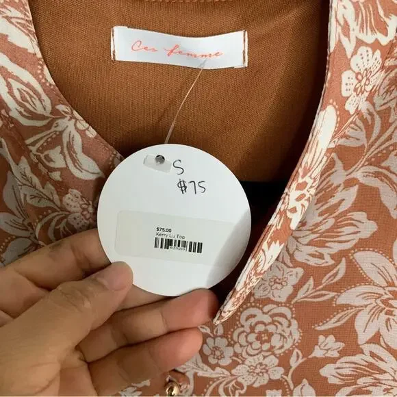 Ces Femme bohemian floral long‎ sleeves autumn chiffon tunic - Picture 10 of 11